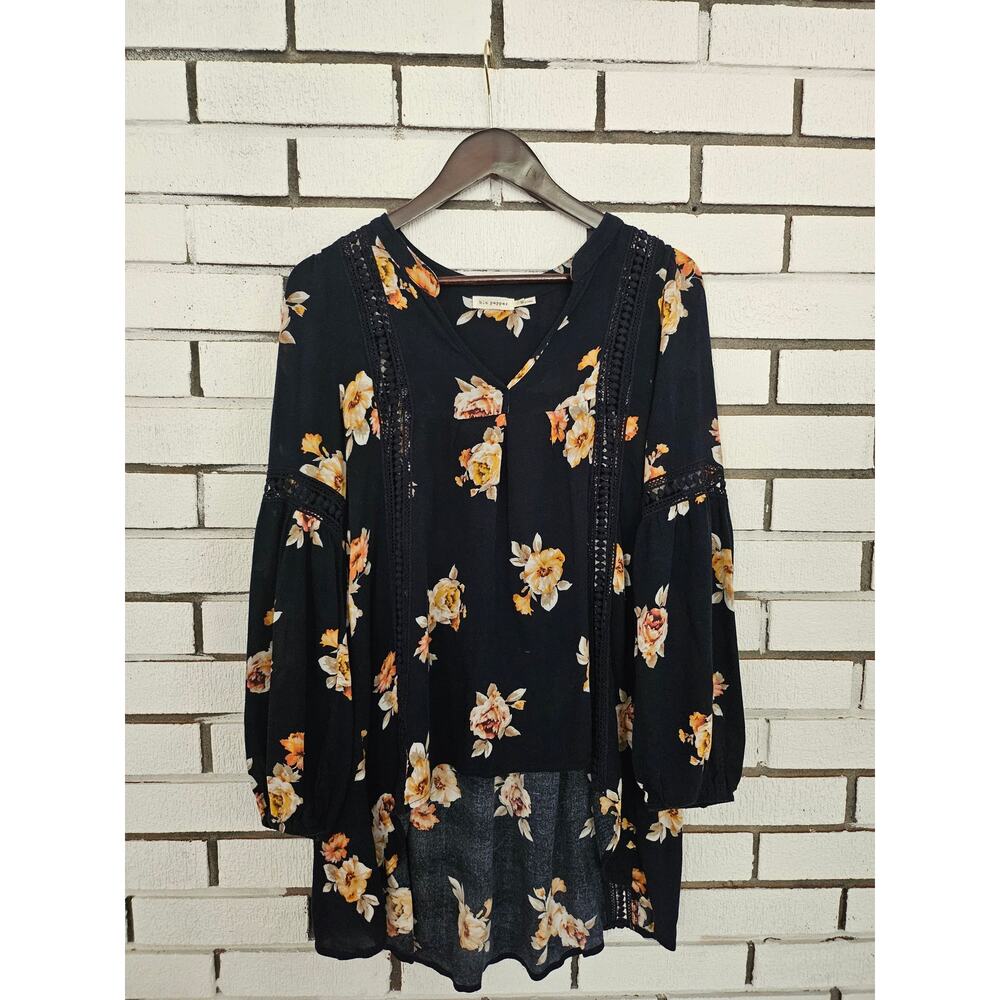 Blu Pepper Floral Blouse Womens Medium